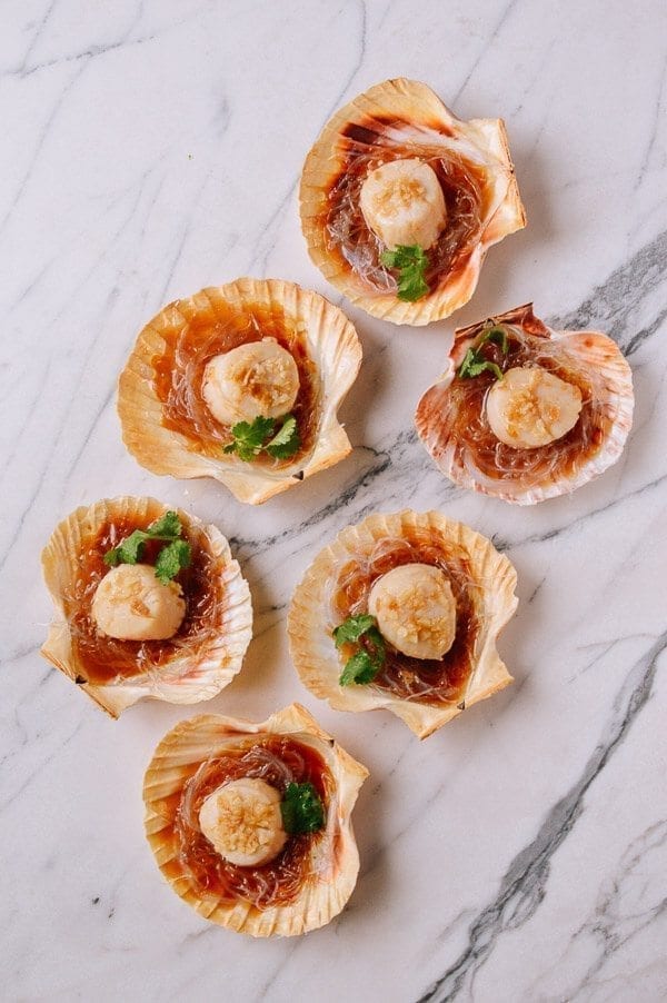 Chinese New year recipes - Steamed Scallops with Noodles, by thewoksoflife.com
