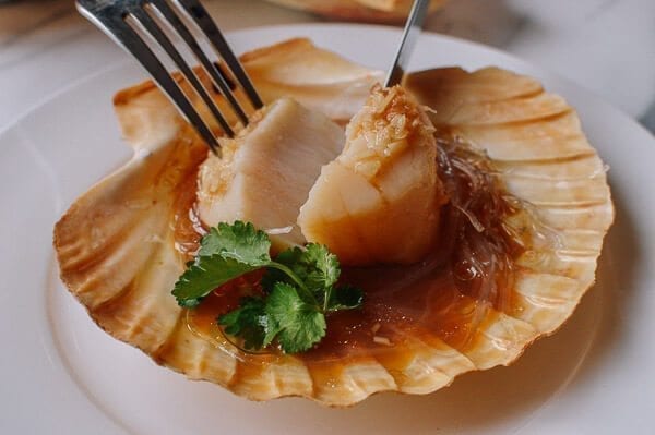 Steamed Scallops with Noodles, by thewoksoflife.com