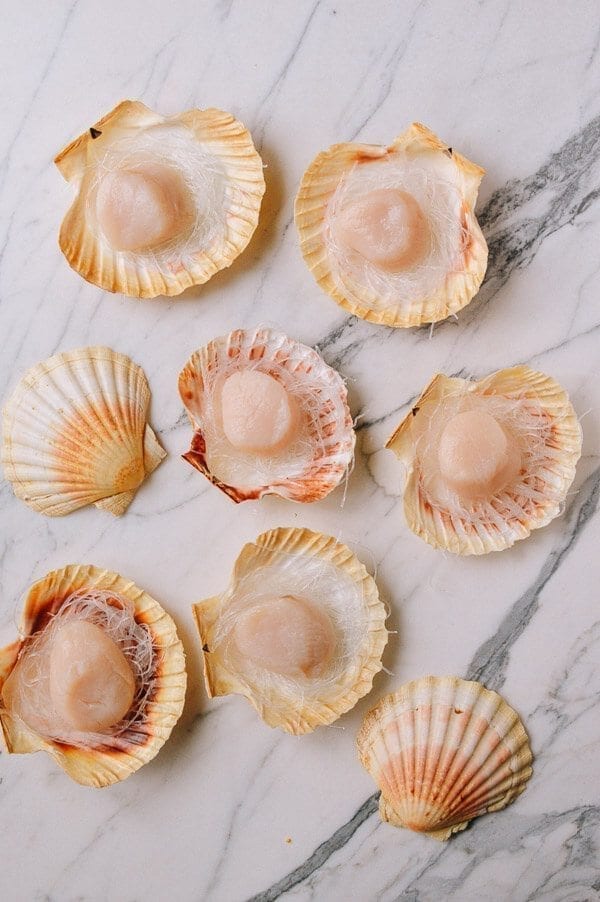 Steamed Scallops with Glass Noodles, by thewoksoflife.com