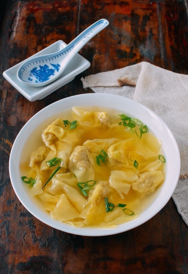 Traditional Chinese Soup - Shanghai Wonton Soup, by thewoksoflife.com