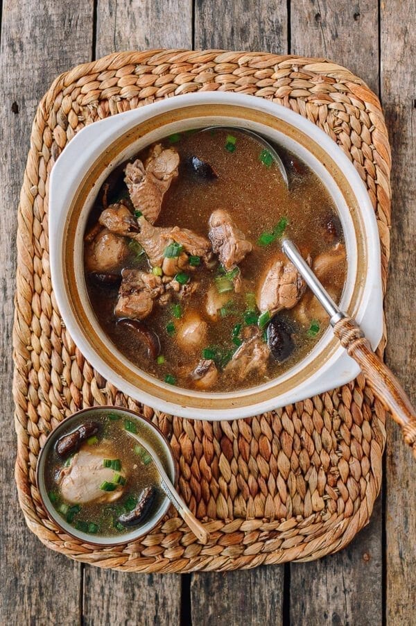 Traditional Chinese Soup - Chinese Chicken Mushroom Soup, by thewoksoflife.com