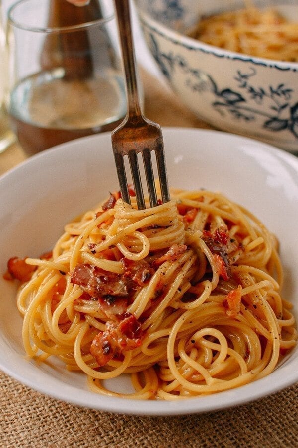 The Perfect Spaghetti Carbonara, by thewoksoflife.com