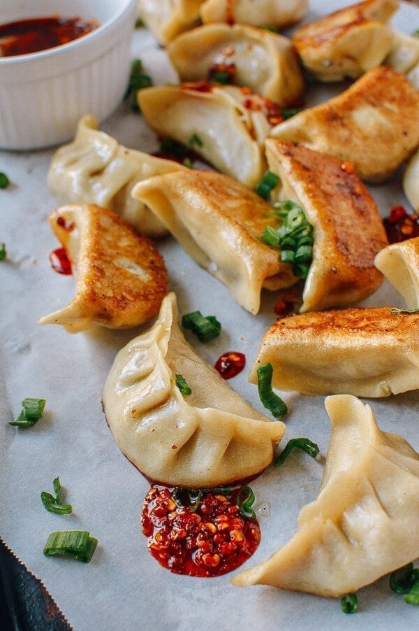 Chicken Dumplings with Shiitake Mushrooms, by thewoksoflife.com