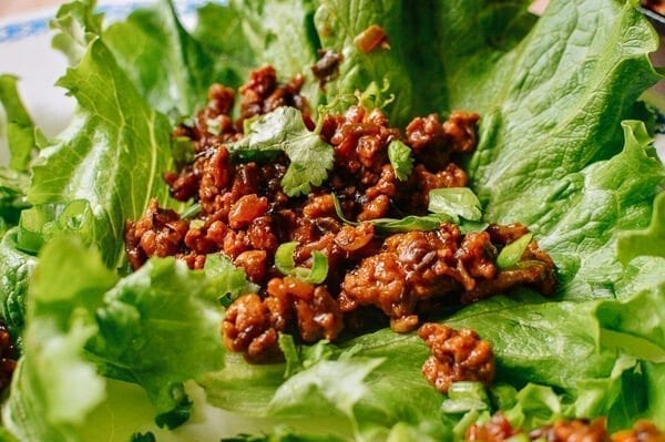 Chicken Lettuce Wraps, A Healthy Low Carb Favorite, by thewoksoflife.com