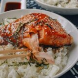Salmon teriyaki with rice