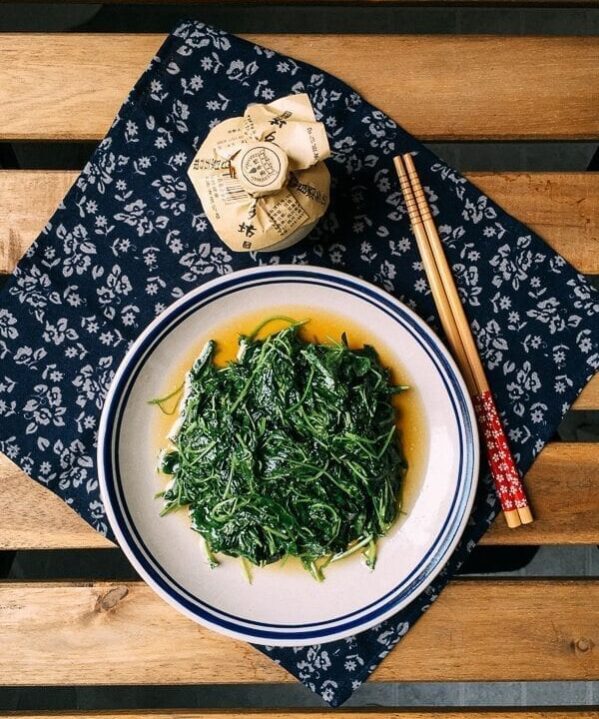 Sautéed Edible Clover (Chao Tou - 炒头), by thewoksoflife.com