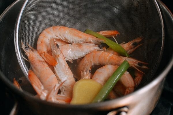 Chinese Boiled Shrimp with Ginger Scallion Dipping Sauce, by thewoksoflife.com