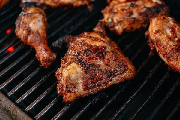 Grilled Tandoori Chicken with Indian-Style Rice, by thewoksoflife.com