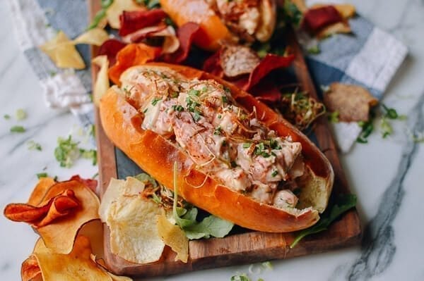 Lobster Rolls with Crispy Ginger & Scallions, by thewoksoflife.com