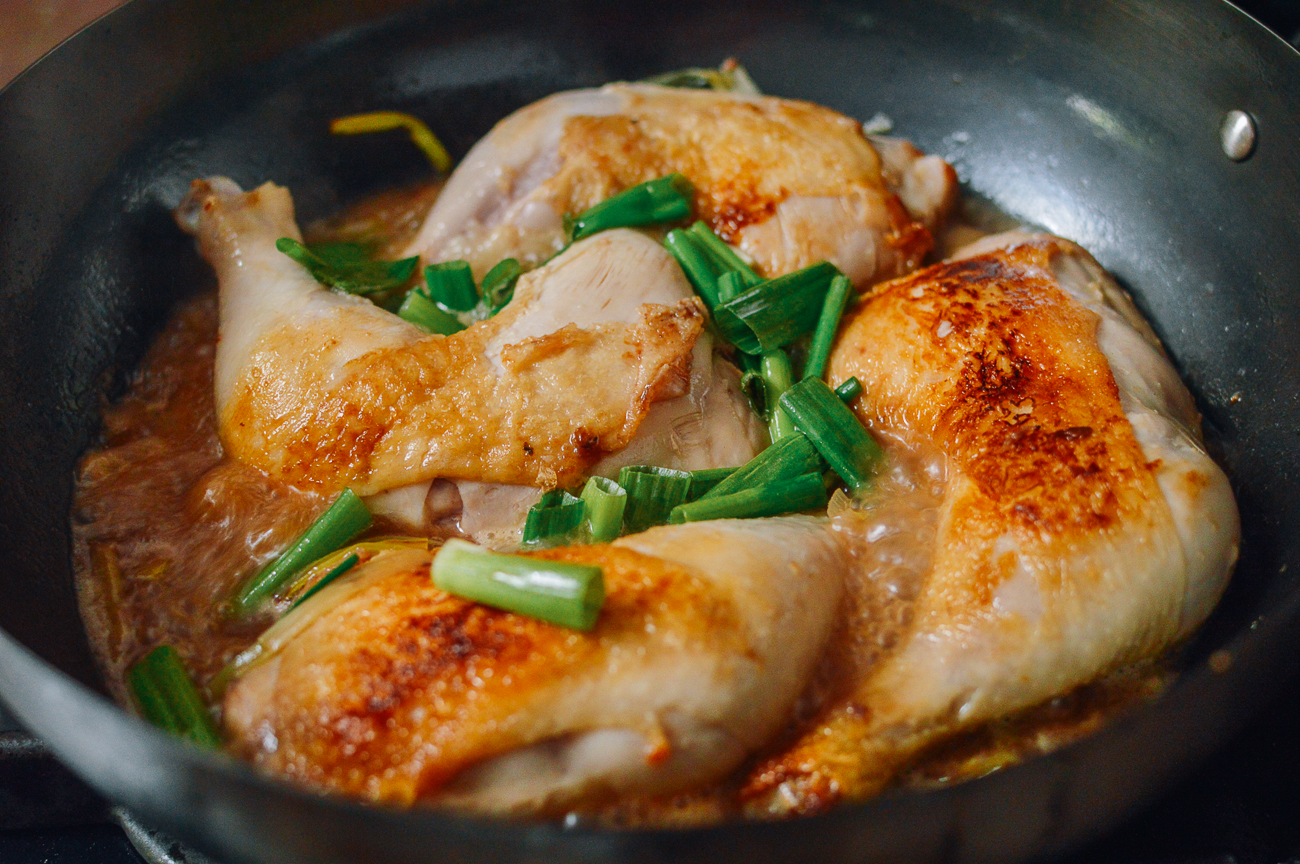 braising chicken with oyster sauce and scallions