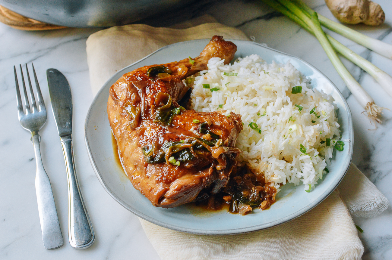 oyster sauce chicken (leg quarter) with steamed rice