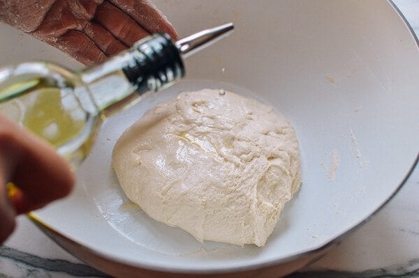 oiled dough for Shanghai Scallion Pancakes, by thewoksoflife.com