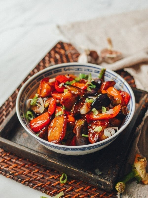 Di San Xian (Eggplant, Potato & Pepper Stir-fry), by thewoksoflife.com