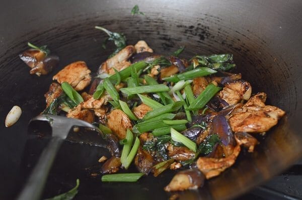 Thai Eggplant Stir-fry with Chicken & Basil, by thewoksoflife.com
