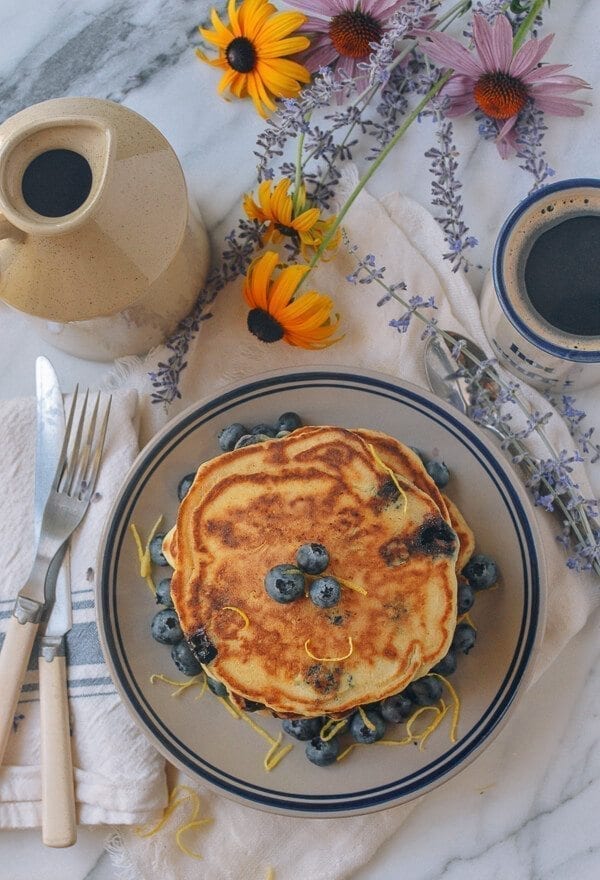 Blueberry Pancakes, by thewoksoflife.com