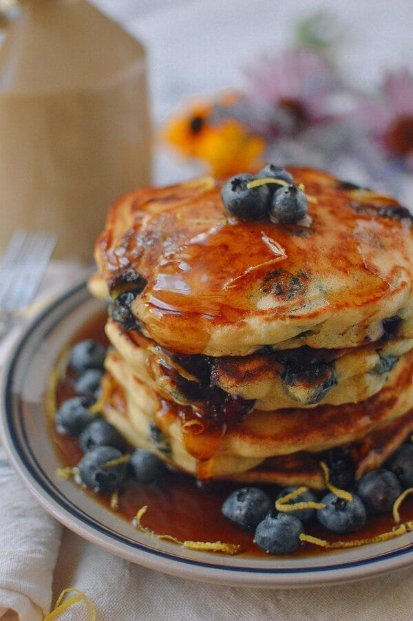 Blueberry Pancakes, by thewoksoflife.com