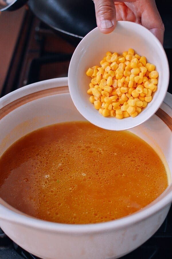Chicken Corn Egg Drop Soup, by thewoksoflife.com