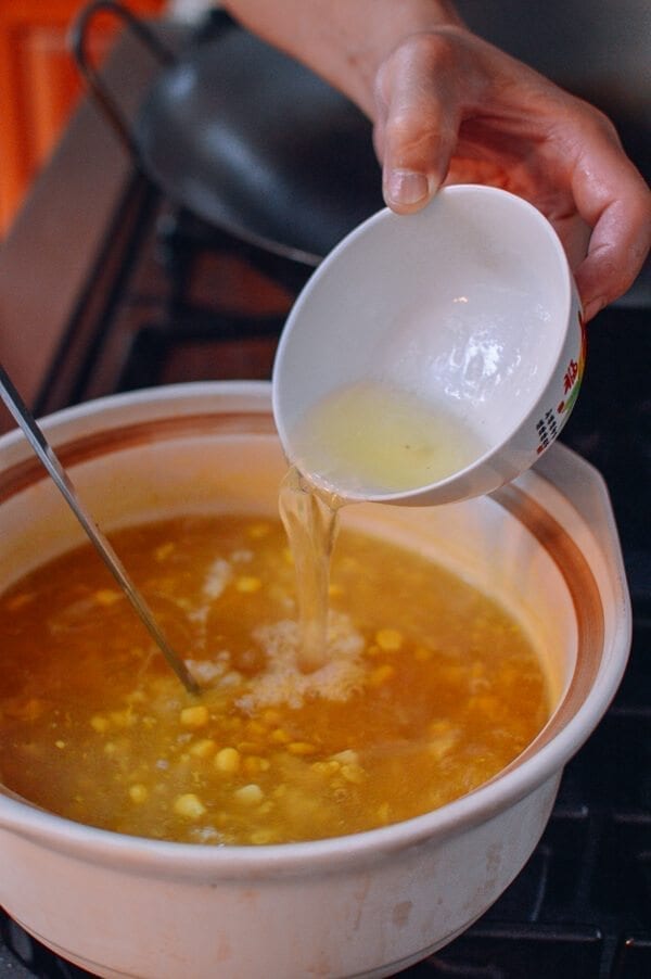Chicken Corn Egg Drop Soup, by thewoksoflife.com