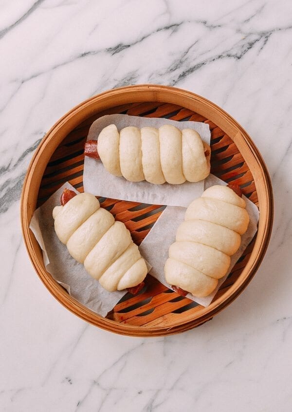 Chinese Sausage Buns (Lop Cheung Bao), by thewoksoflife.com