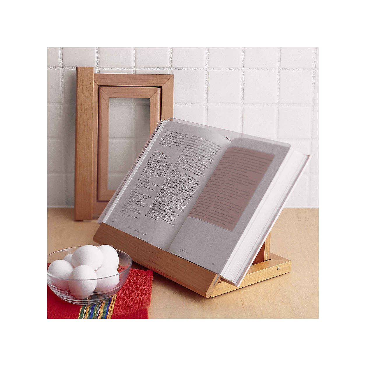 cookbook stand with clear acrylic shield