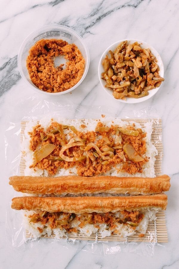Shanghai Breakfast Rice Rolls (Ci Fan 粢饭), by thewoksoflife.com