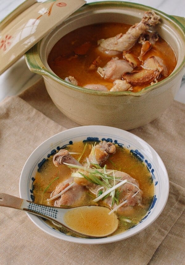 Taiwanese Sesame Oil Chicken Soup, by thewoksoflife.com