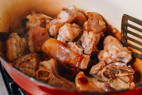 Braised Pork Trotters with Soybeans, by thewoksoflife.com