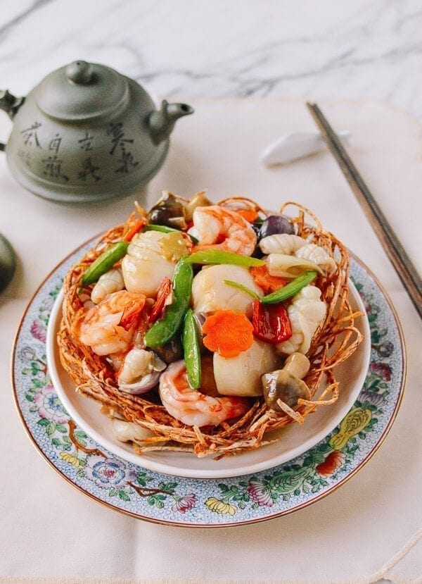 Chinese New year recipes - Chinese Seafood Bird Nest, by thewoksoflife.com
