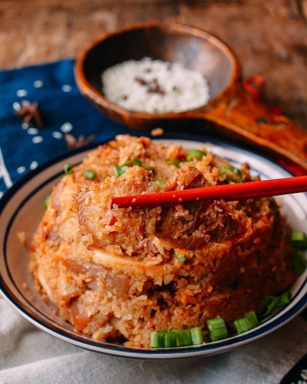 Chinese New year Recipes - Steamed Pork with Rice Powder, by thewoksoflife.com