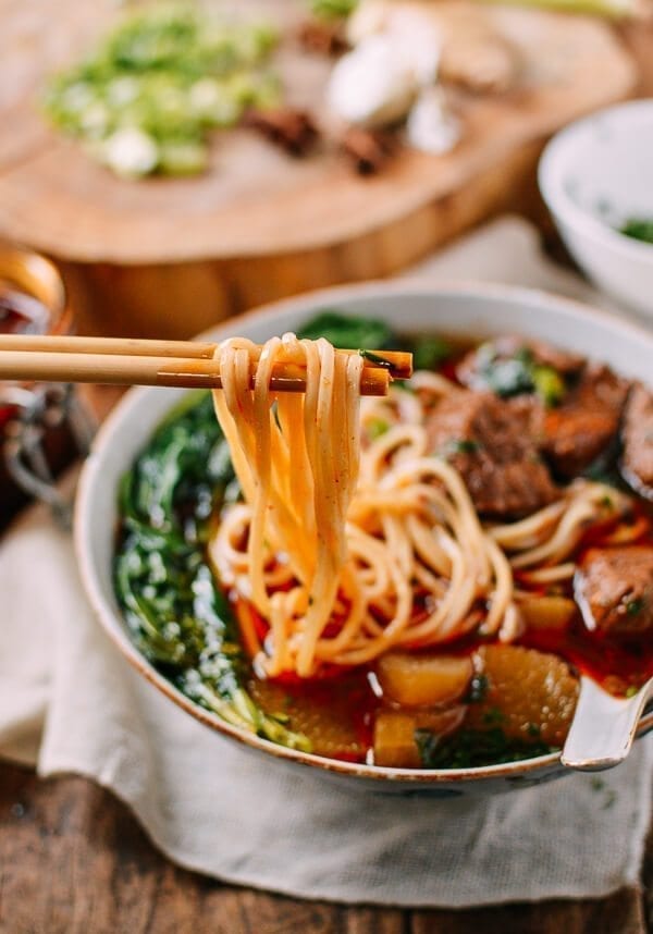 Braised Beef Noodle Soup, by thewoksoflife.com