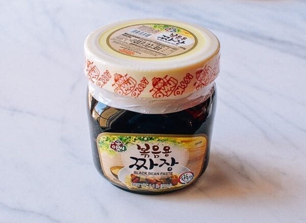 Korean Black Bean Noodles (Jajangmyeon), by thewoksoflife.com