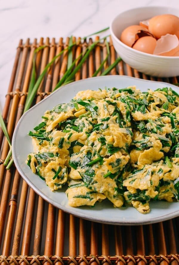 Chinese Chives & Eggs, by thewoksoflife.com