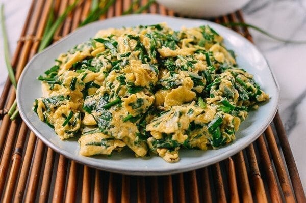 Chinese Chives & Eggs Stir Fry, by thewoksoflife.com