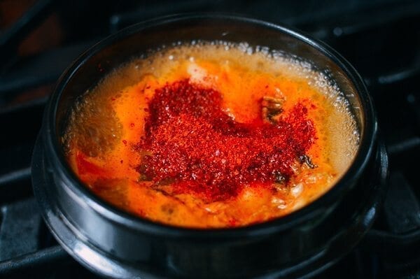 Soondubu Jigae (Korean Soft Tofu Stew), by thewoksoflife.com