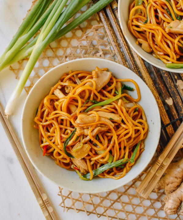 Hokkien Noodles with Ginger, Scallion, and Chicken