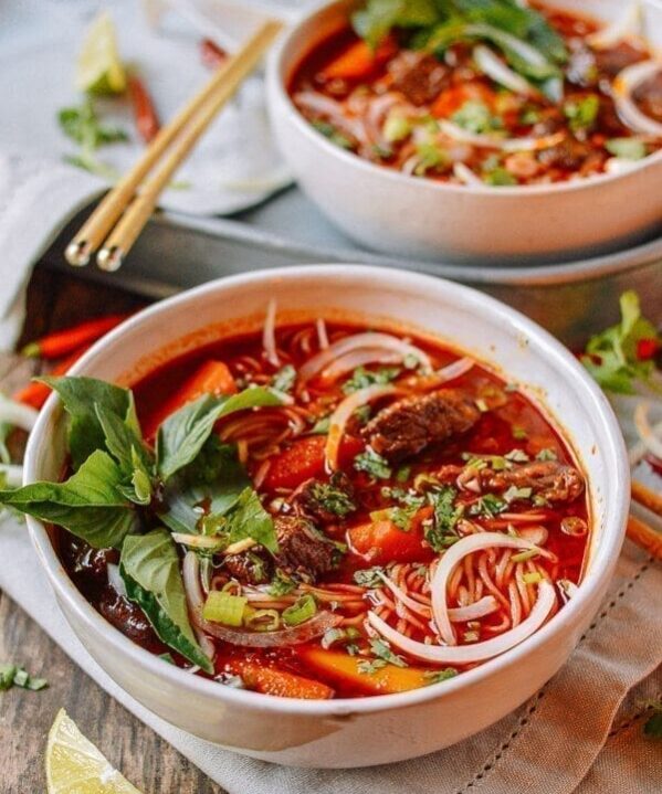 Bo Kho: Spicy Vietnamese Beef Stew with Noodles, by thewoksoflife.com