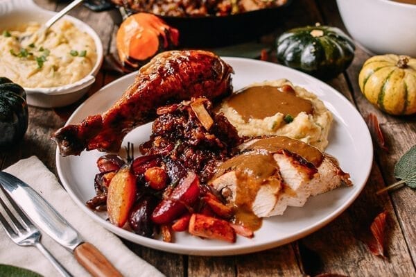 Five Spice Roast Turkey with Giblet Onion Gravy, by thewoksoflife.com