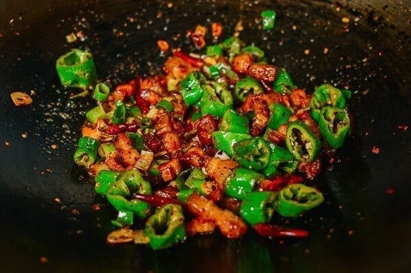 Sichuan Three Pepper Pork Belly Stir-fry, by thewoksoflife.com