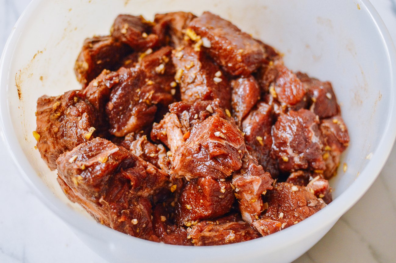 Marinated beef for bho kho