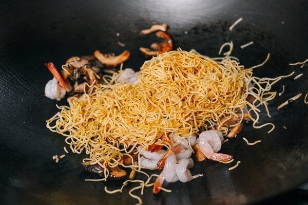Hong Kong Style Shrimp Chow Mein Noodles, by thewoksoflife.com
