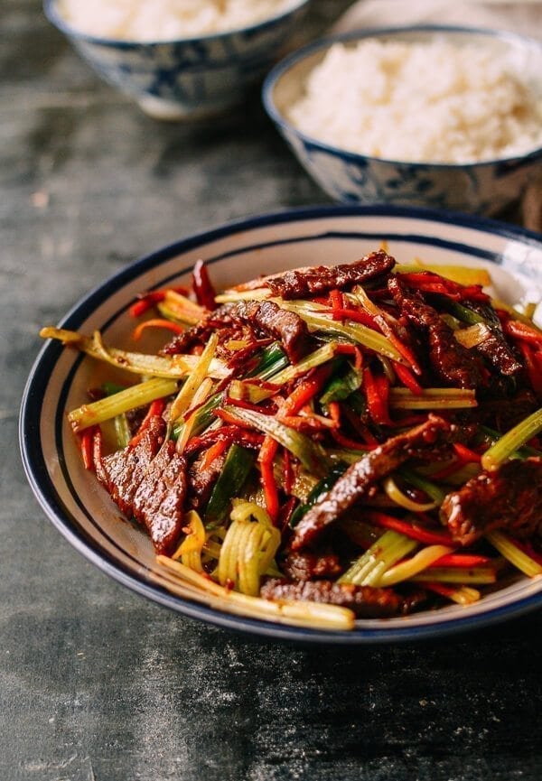 Dry Fried Sichuan Beef, by thewoksoflife.com