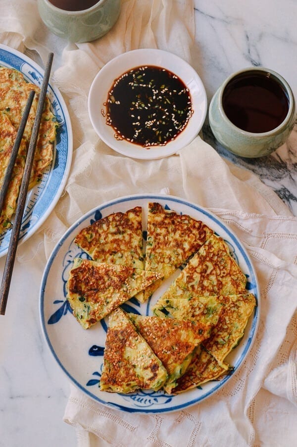 Chinese Zucchini Pancakes, by thewoksoflife.com