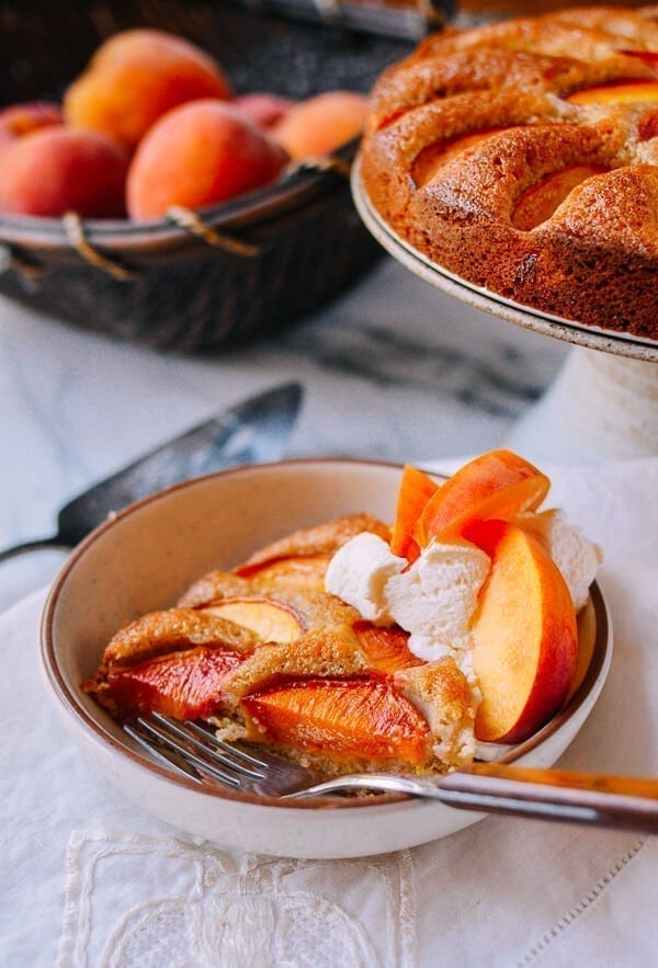 Peach Cake, by thewoksoflife.com
