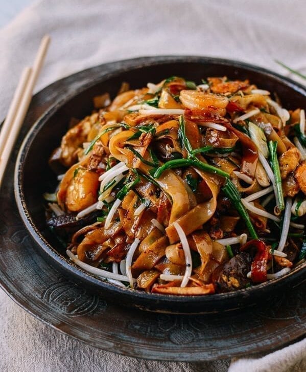 Char Kway Teow Stir-fried Rice Noodles, by thewoksoflife.com