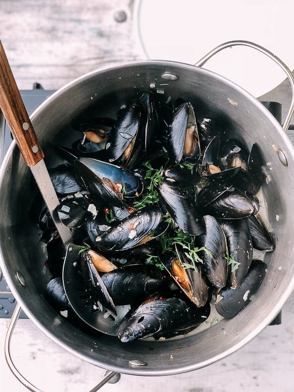 Steamed Mussels, by thewoksoflife.com