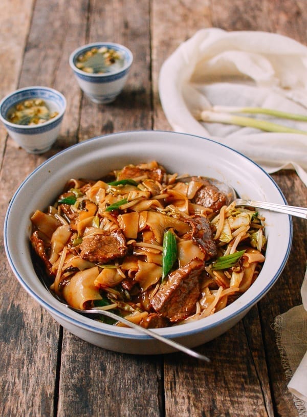 Saucy Beef Chow Ho Fun Noodles, by thewoksoflife.com