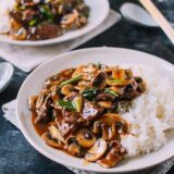 Beef and Mushroom Stir-Fry Rice Plate, by thewoksoflife.com