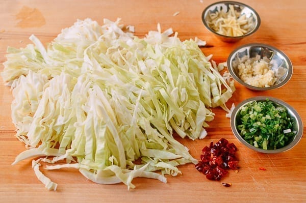 Stir Fried Cabbage with Glass Noodles, by thewoksoflife.com