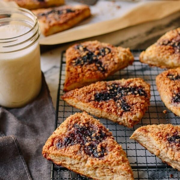Peanut Butter and Jelly Scones, by thewoksoflife.com