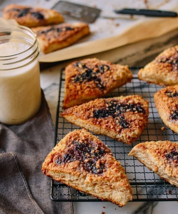 Peanut Butter and Jelly Scones, by thewoksoflife.com